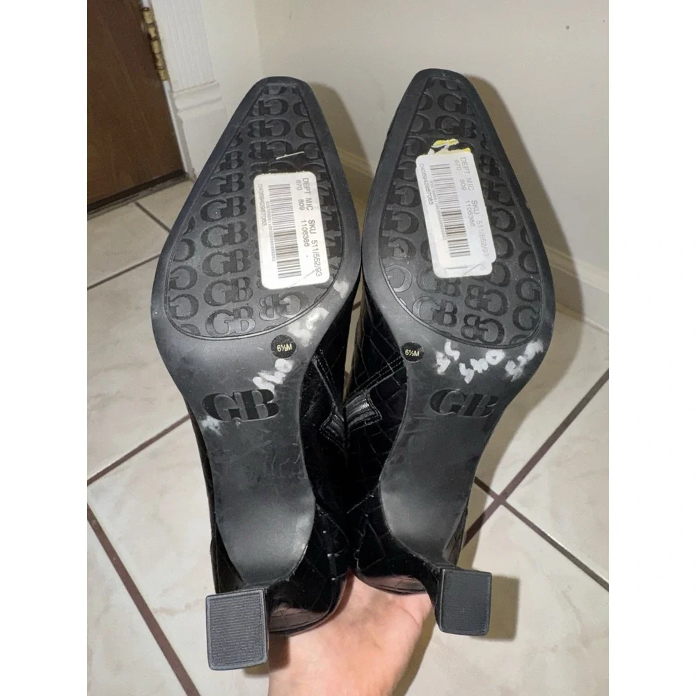NWOB Gianni Bini Ankle Boots Croc-embossed Leather Boots Size 6.5 - Picture 8 of 11